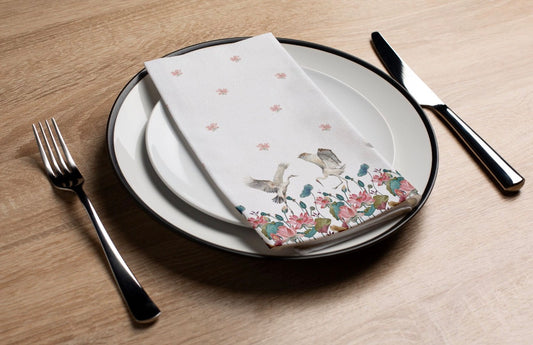 Lotus Bird - Printed Guest Towel