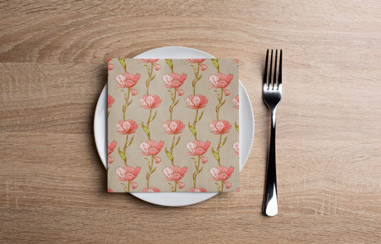 Gilded Floral Cocktail Napkin