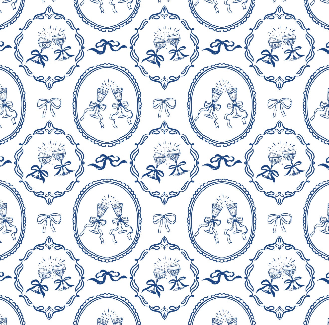 Klink Cameo Blue Cocktail Napkin