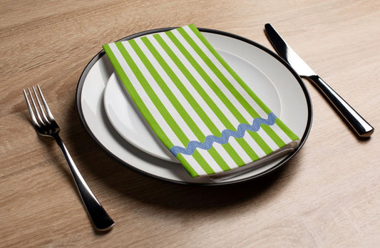 Ric Rac Green - Printed Guest Towel