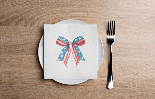 Americana Bow Cocktail Napkin