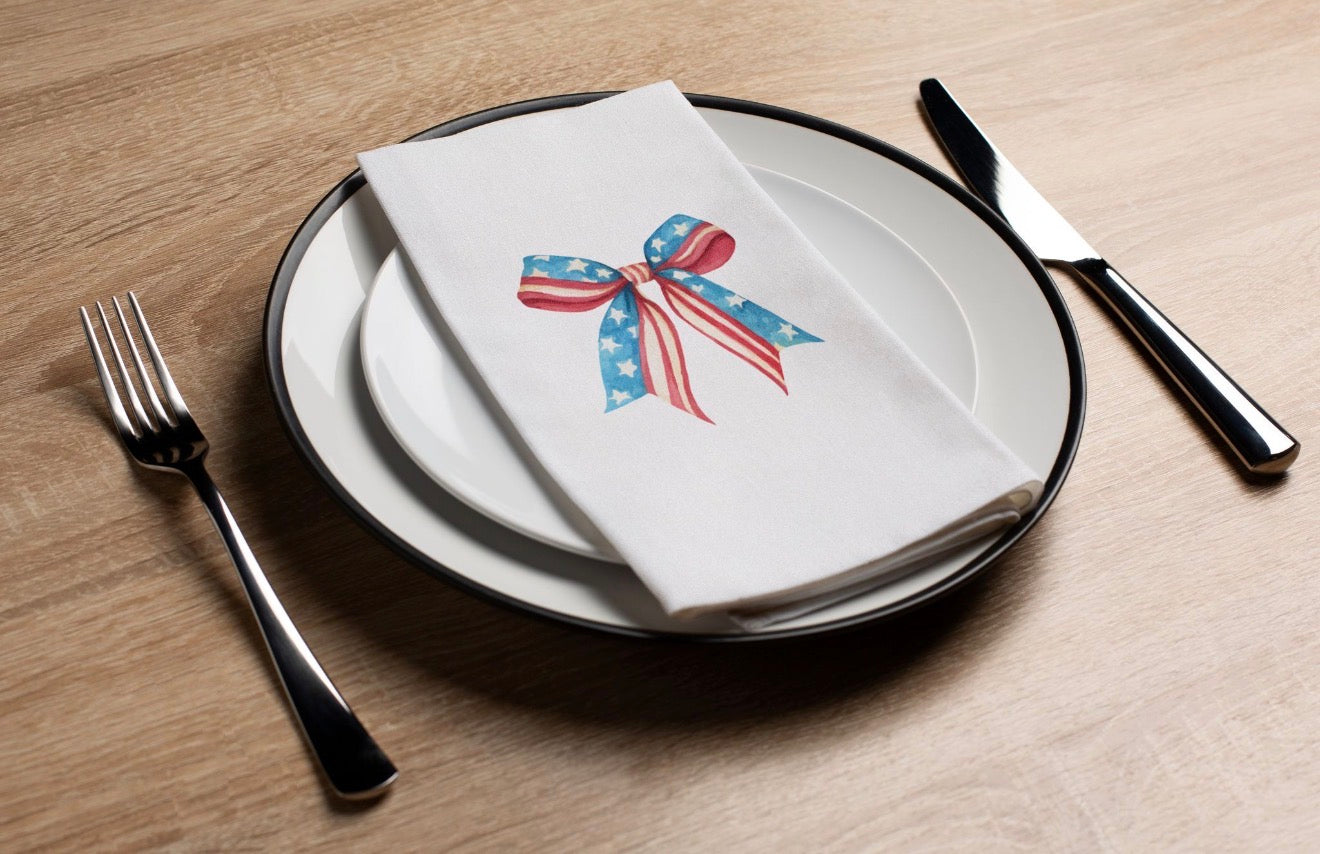 Americana Bow - Printed Guest Towel