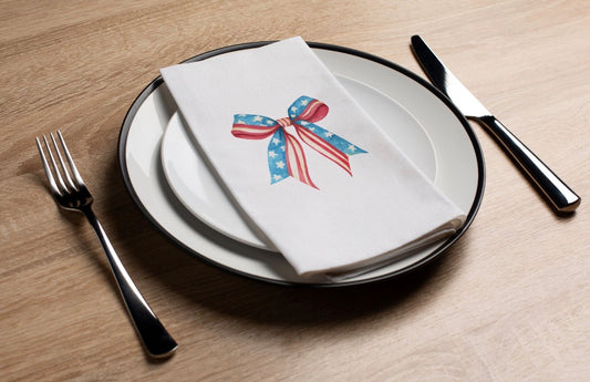 Americana Bow - Printed Guest Towel