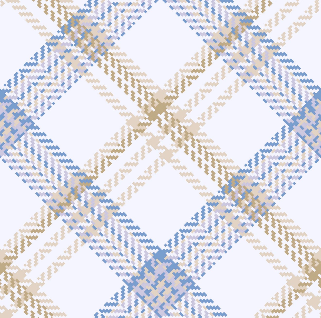 Beige Plaid Cocktail Napkin