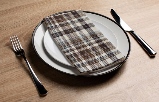 Brown Plaid - Printed Guest Towel