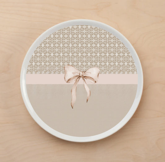 Natural Bow Tie Plate Accent