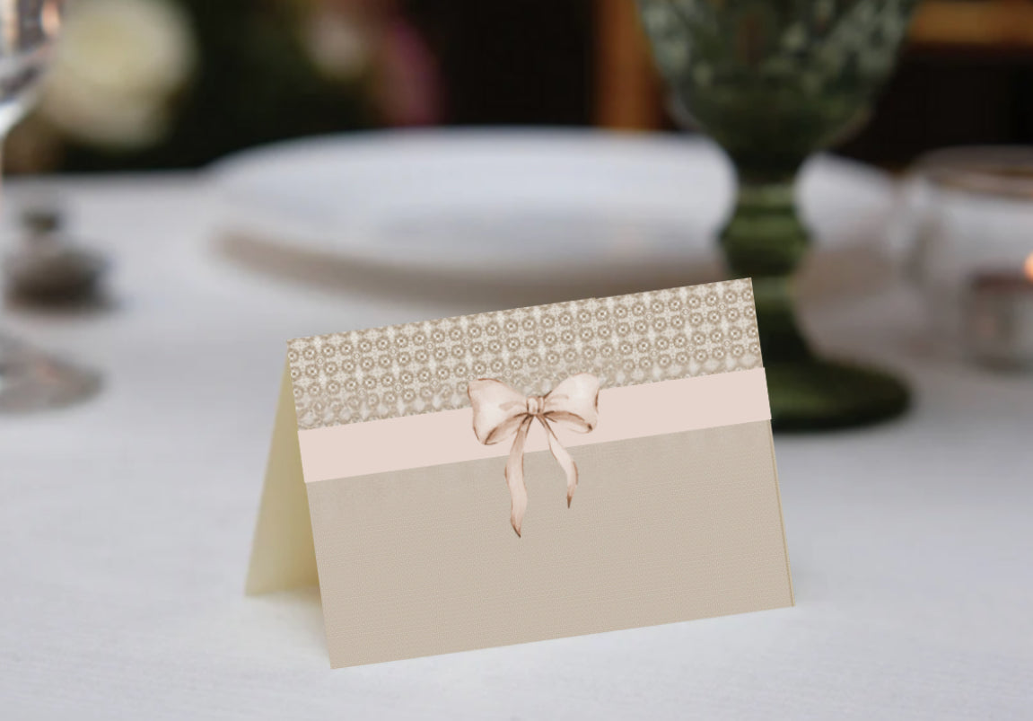 Natural Bow Tie Place Cards