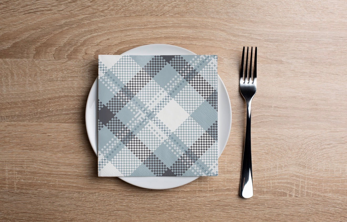 Storm Check Cocktail Napkin
