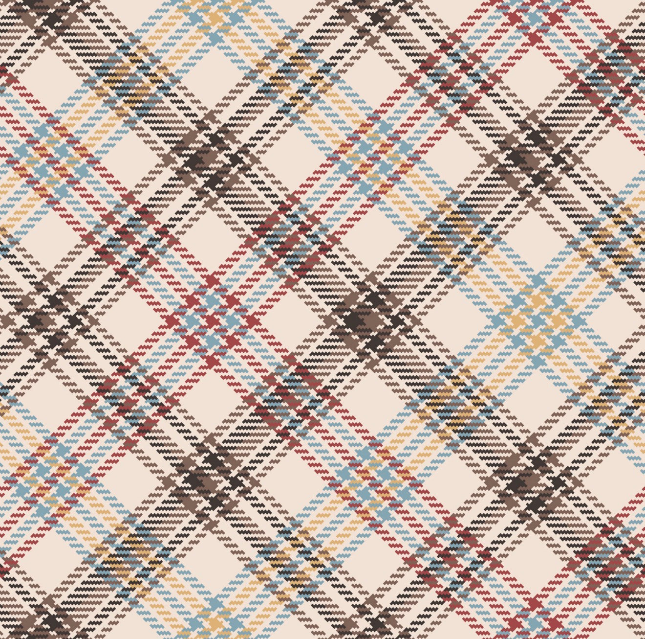 Tan Tartan Cocktail Napkin