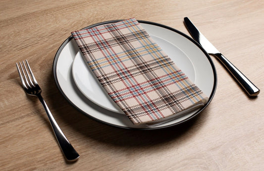 Tan Tartan - Printed Guest Towel