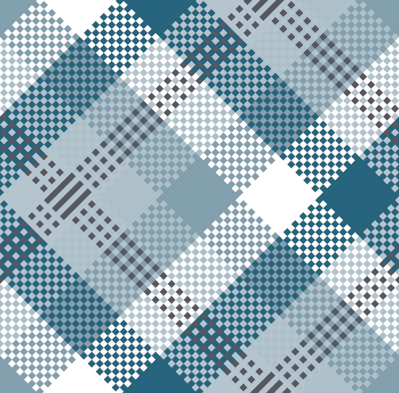 Teal Check Cocktail Napkin
