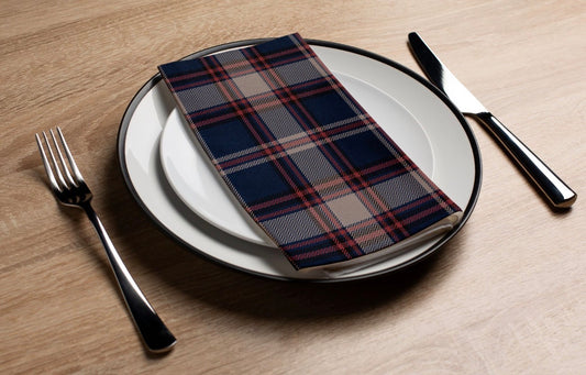 Navy Plaid - Printed Guest Towel