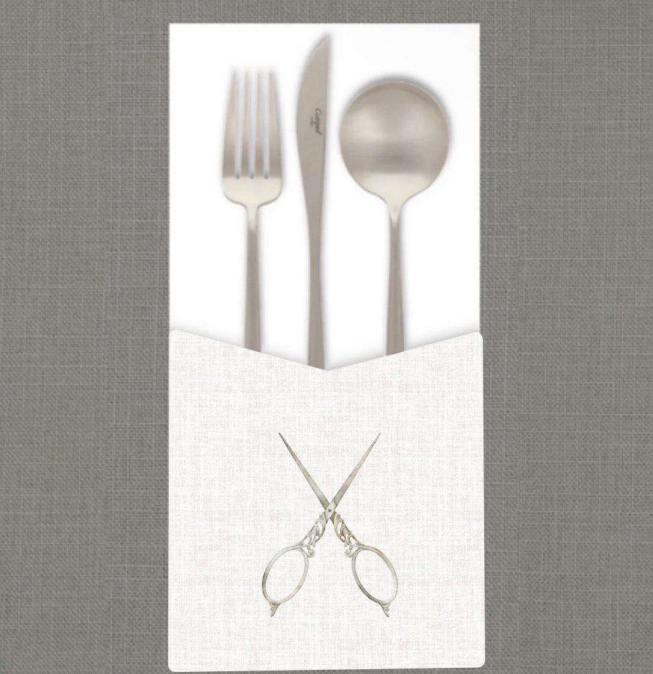 Decorative Scissors Cutlery Pouch