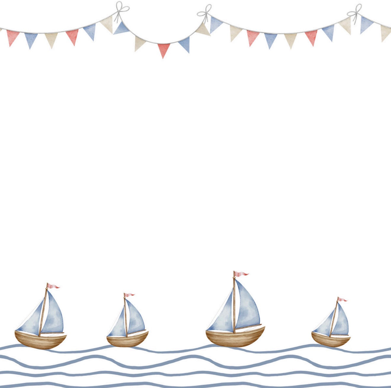 Blue Sailboats Cocktail Napkin