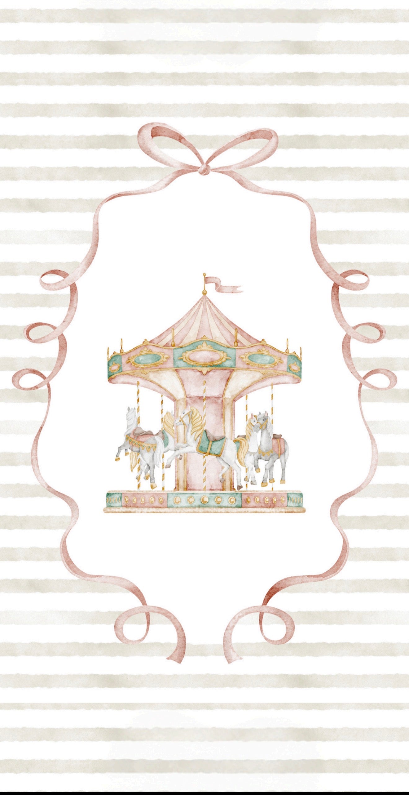 Watercolor Carousel - Printed Guest Towel