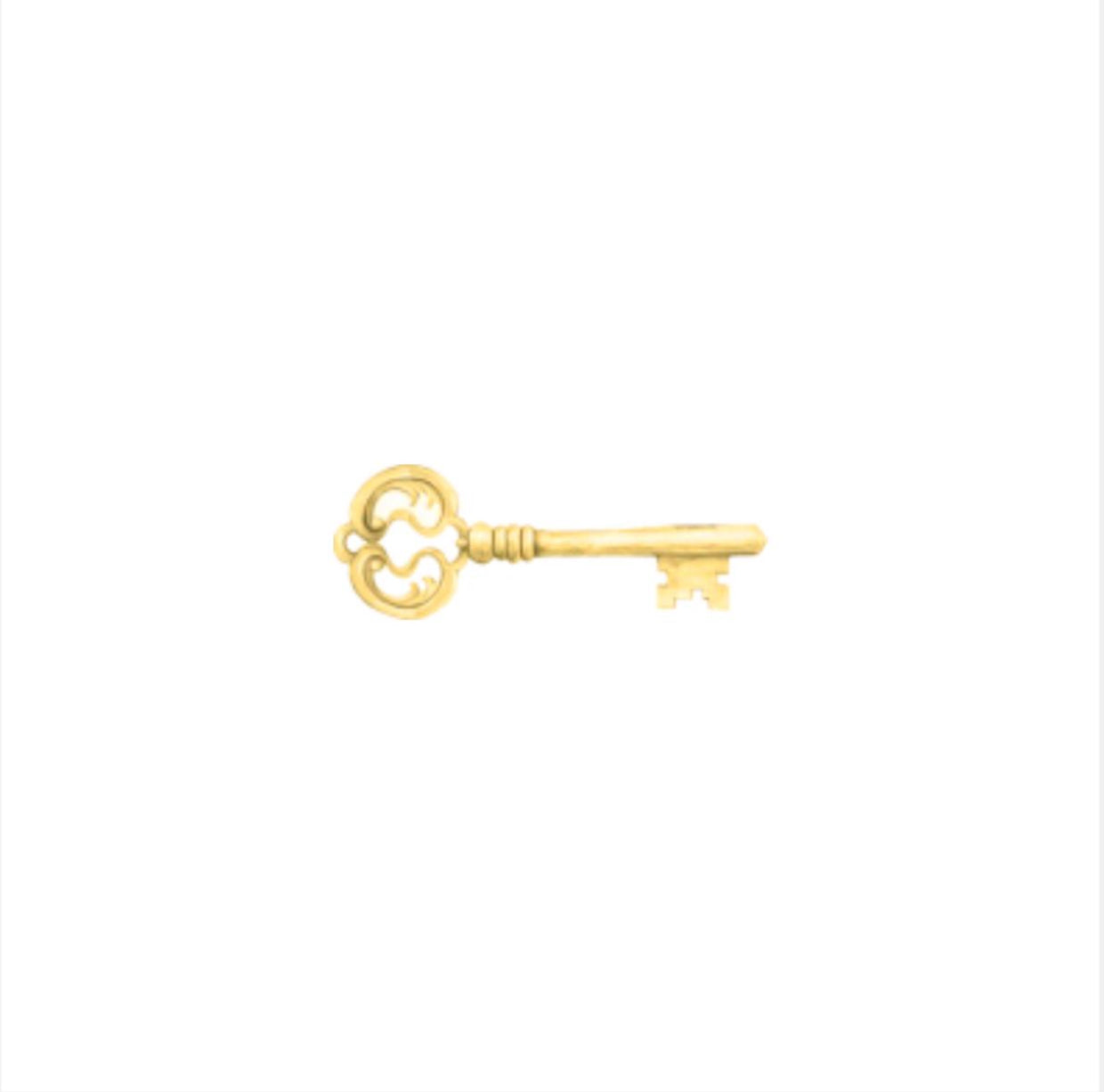 Vintage Key Gold Cocktail Napkin