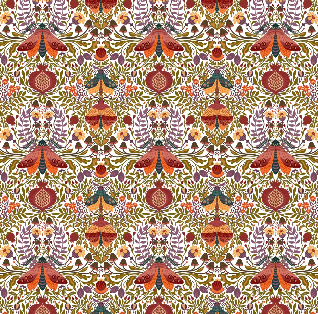 Vintage Pom Garden Cocktail Napkin