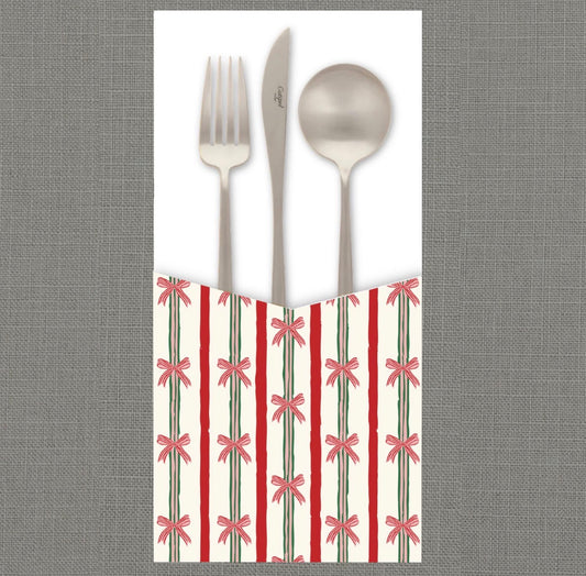 Christmas Ribbons Cutlery Pouch