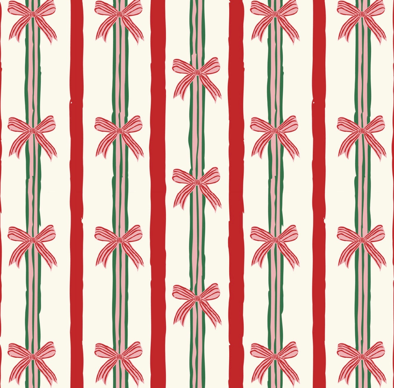 Christmas Ribbons Cocktail Napkin