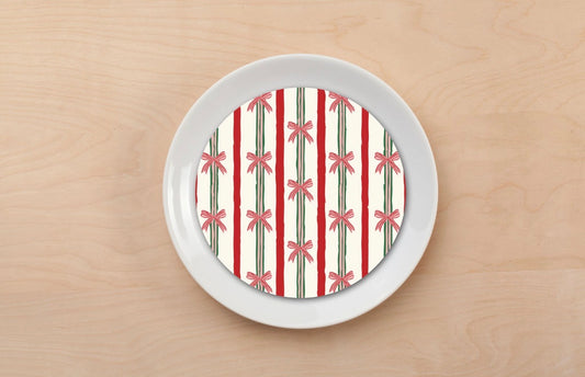 Christmas Ribbons Plate Accent