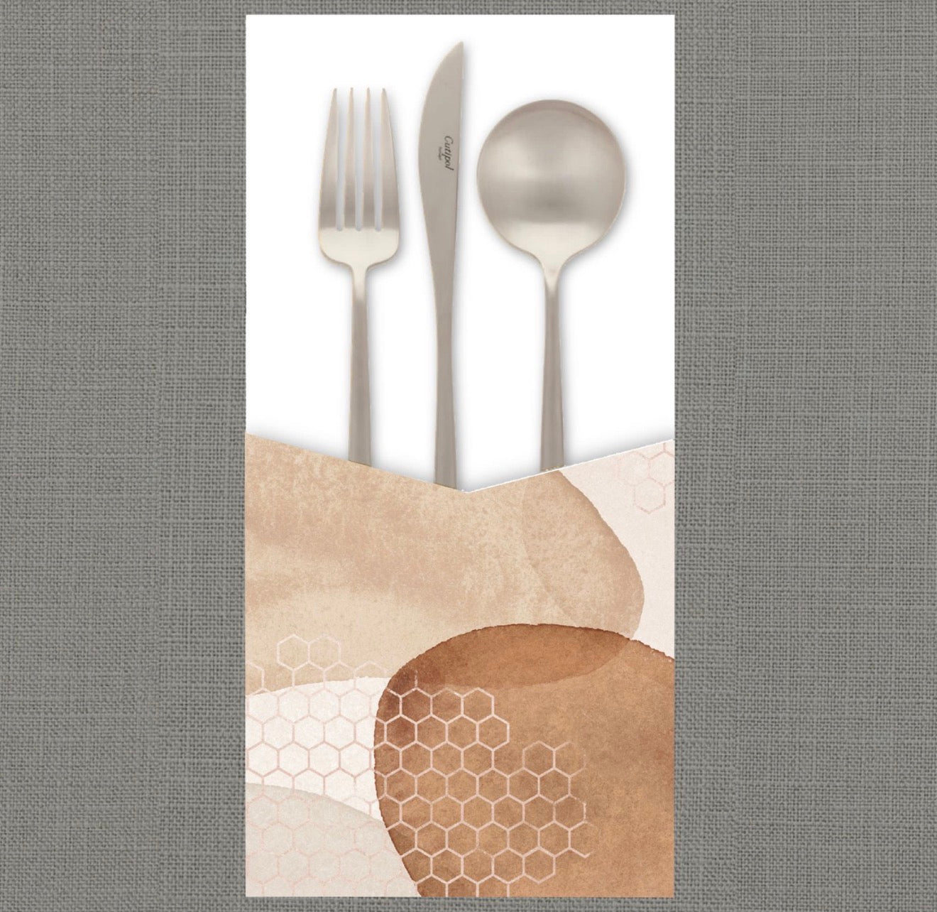 Cognac Honeycomb Cutlery Pouch