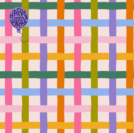 Birthday Balloon Plaid - Charger - (SQUARE)