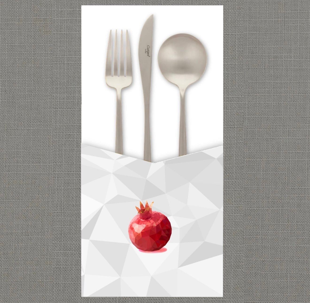 Pixelated Pomegranate Cutlery Pouch