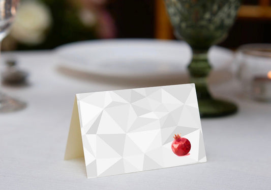 Pixelated Pomegranate Place Cards