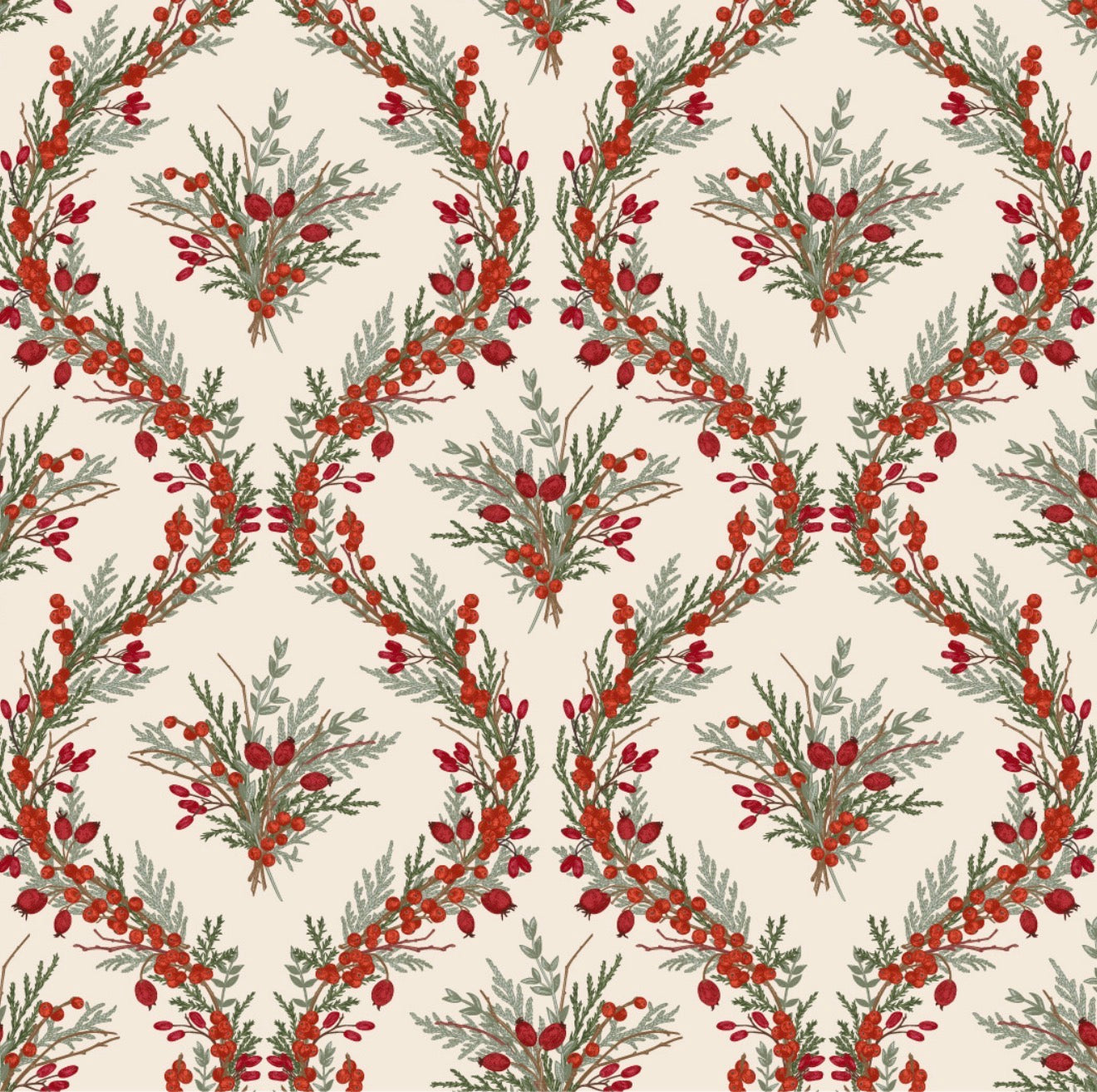 Ilex Damask Cocktail Napkin