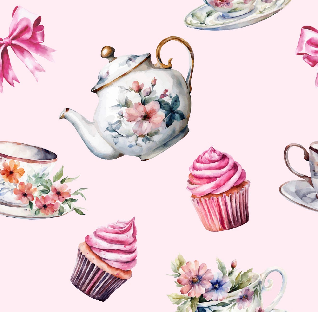 Pink Tea Party Cocktail Napkin