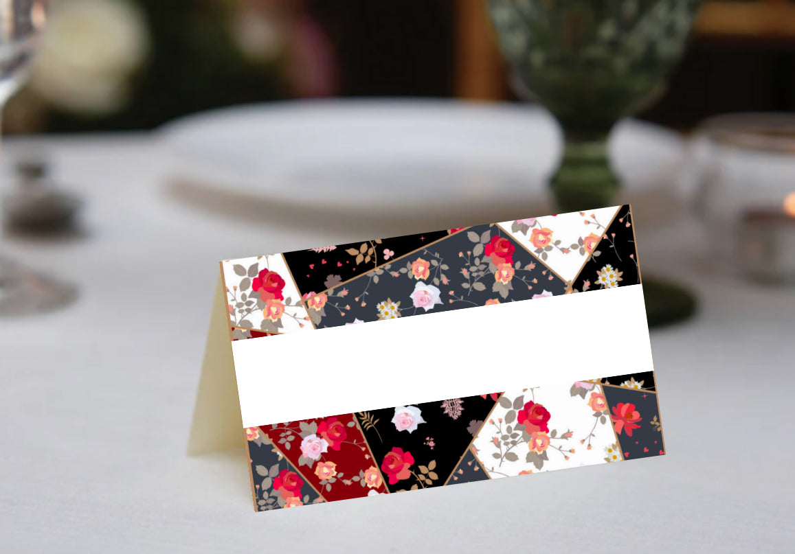 Patchwork Rose Place Cards