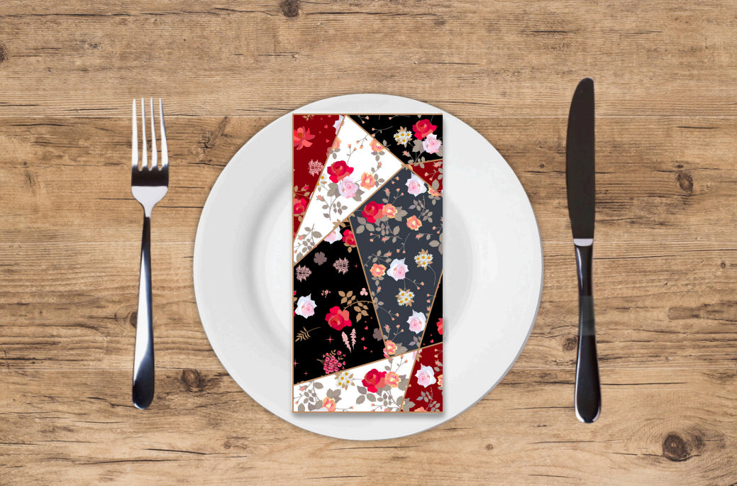 Patchwork Rose - Printed Guest Towel