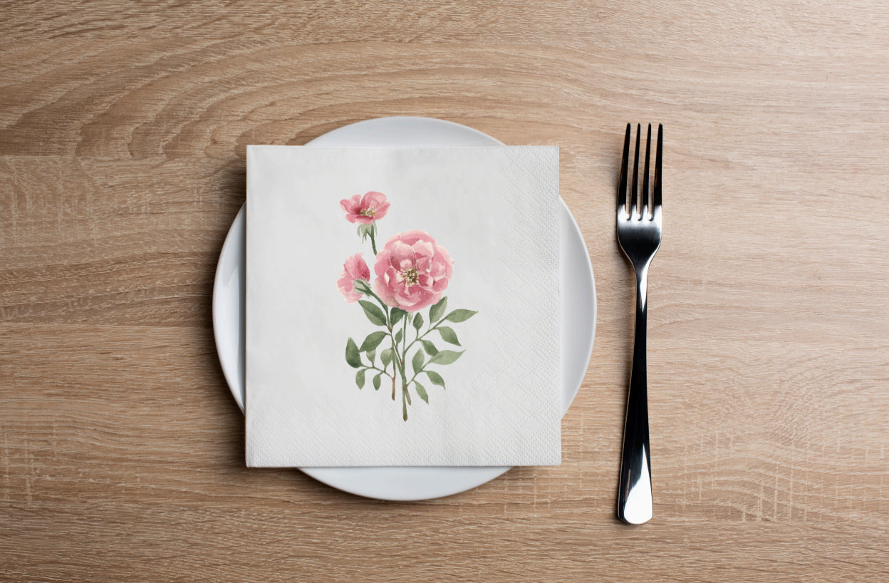Blush Roses Cocktail Napkin