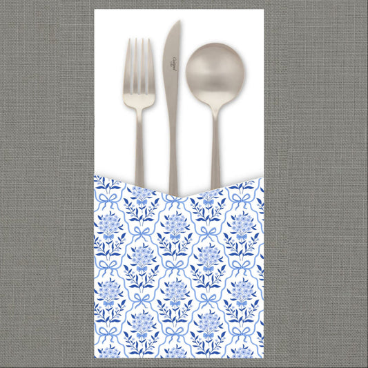 Cornflower Damask Cutlery Pouch