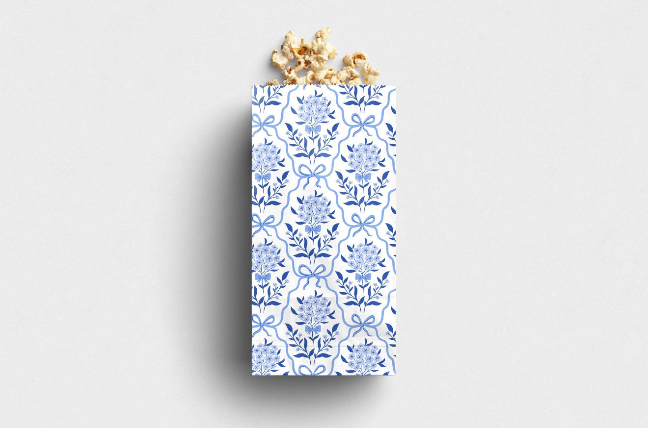 Cornflower Damask Printed Paper Bag