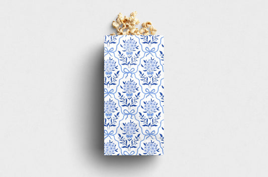 Cornflower Damask Printed Paper Bag