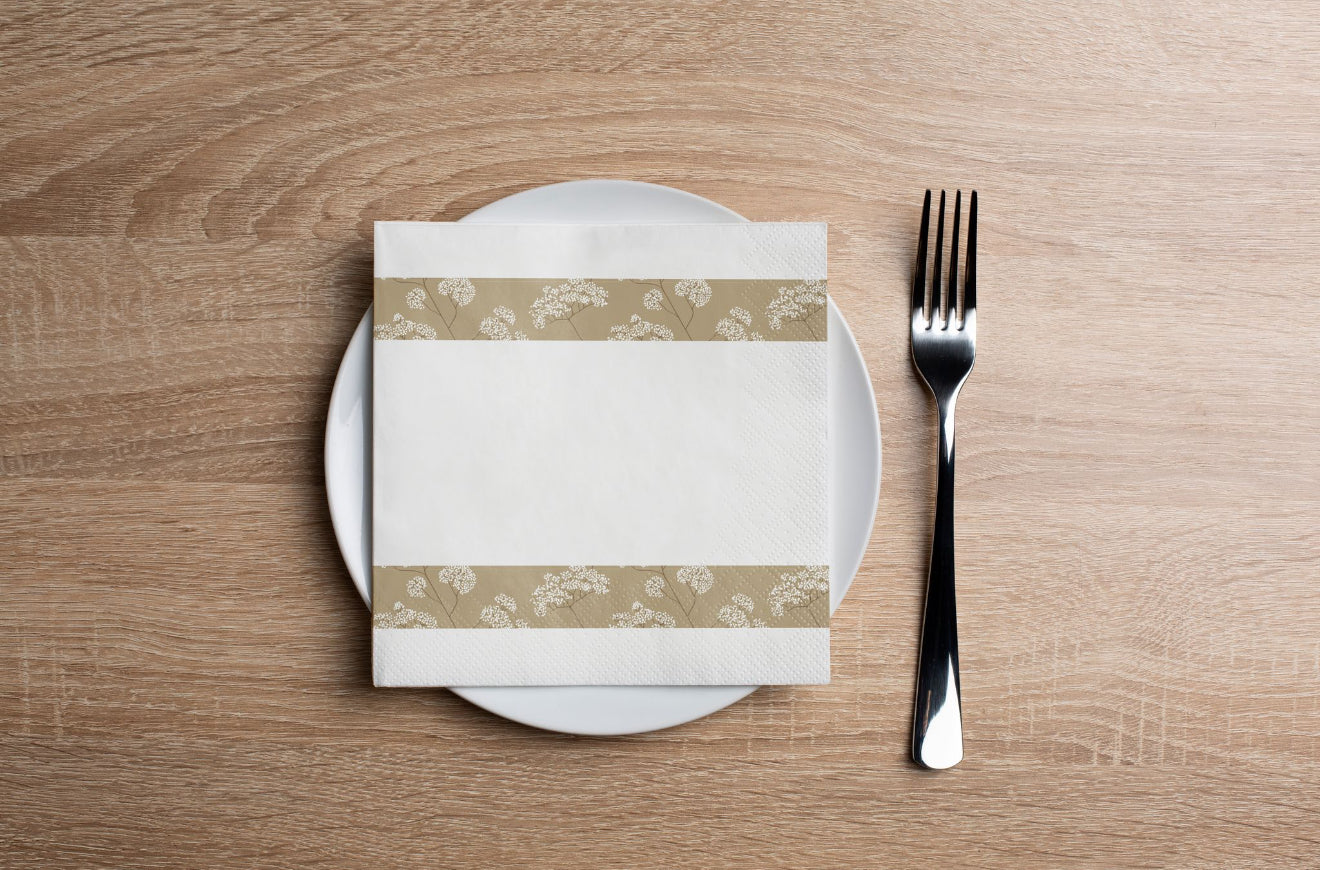 Golden Hour Baby's Breath Cocktail Napkin