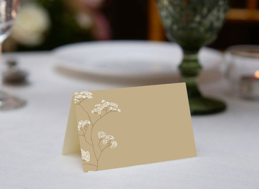 Golden Hour Baby's Breath Place Cards