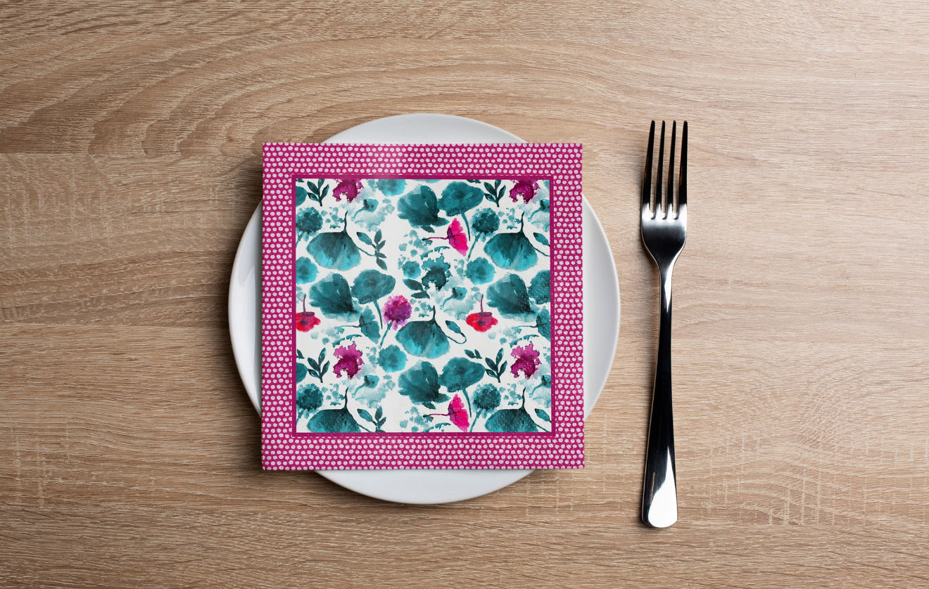 Poppy Pattern II  Cocktail Napkin