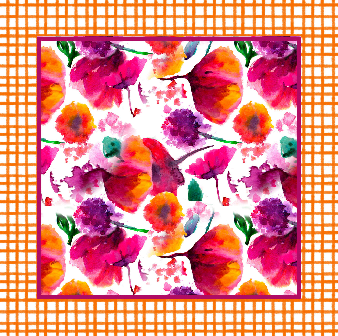 Poppy Pattern I Cocktail Napkin