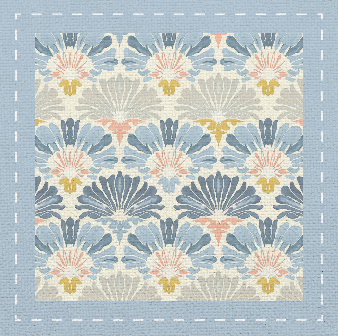 Pastel Sea Flowers Cocktail Napkin