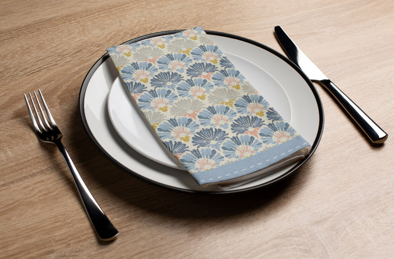 Pastel Sea Flowers - Printed Guest Towel