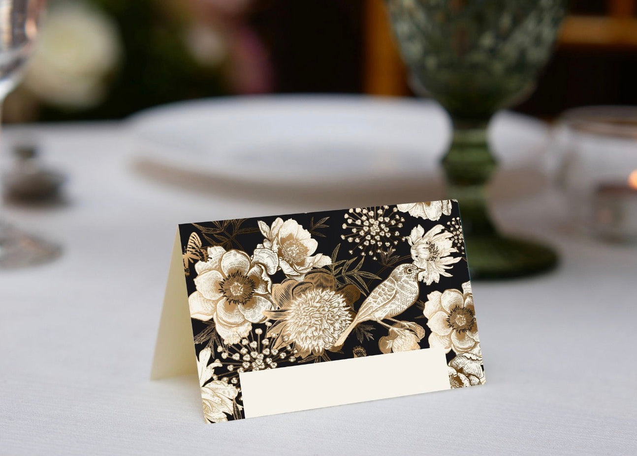 Vintage Gilded Foliage Place Cards