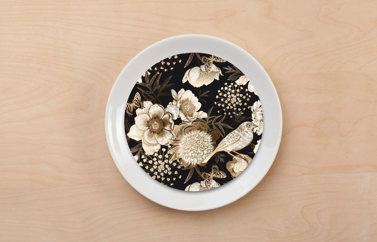 Vintage Gilded Foliage Plate Accent