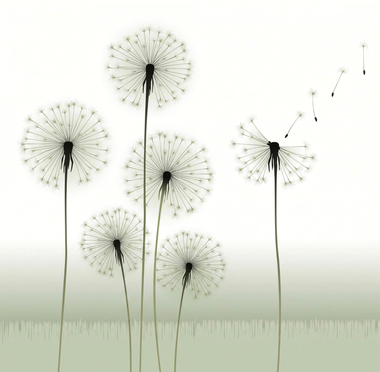 Floating Dandelions Cocktail Napkin