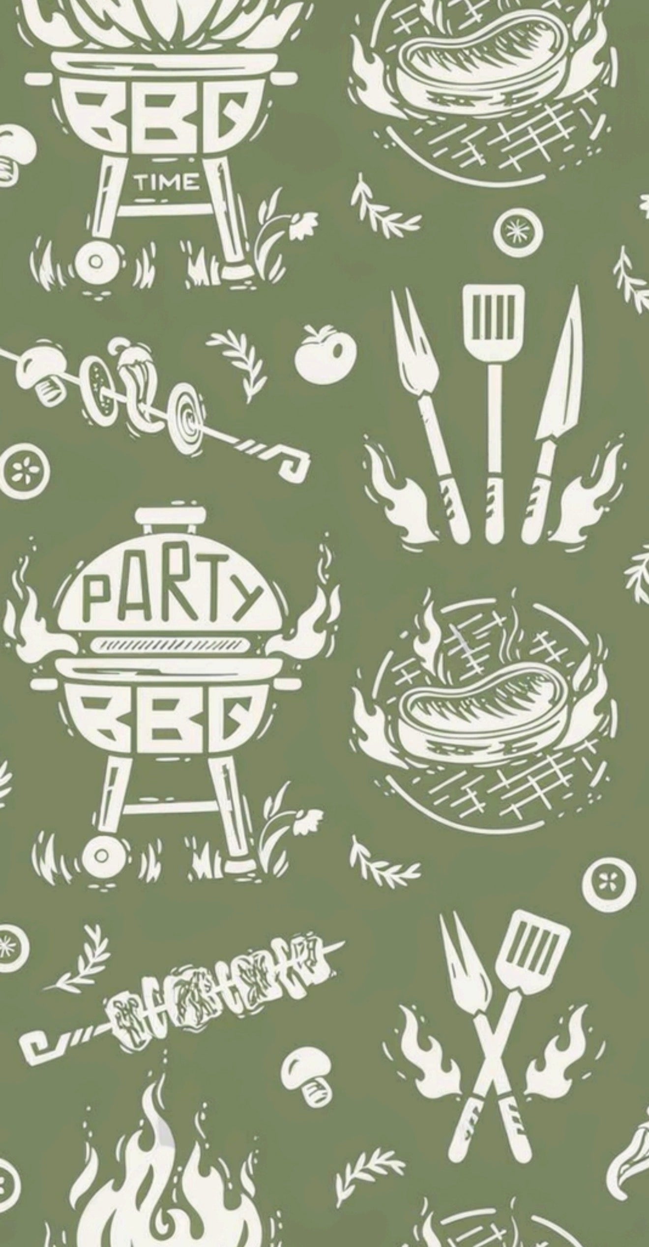 BBQ Blast Green - Printed Guest Towel
