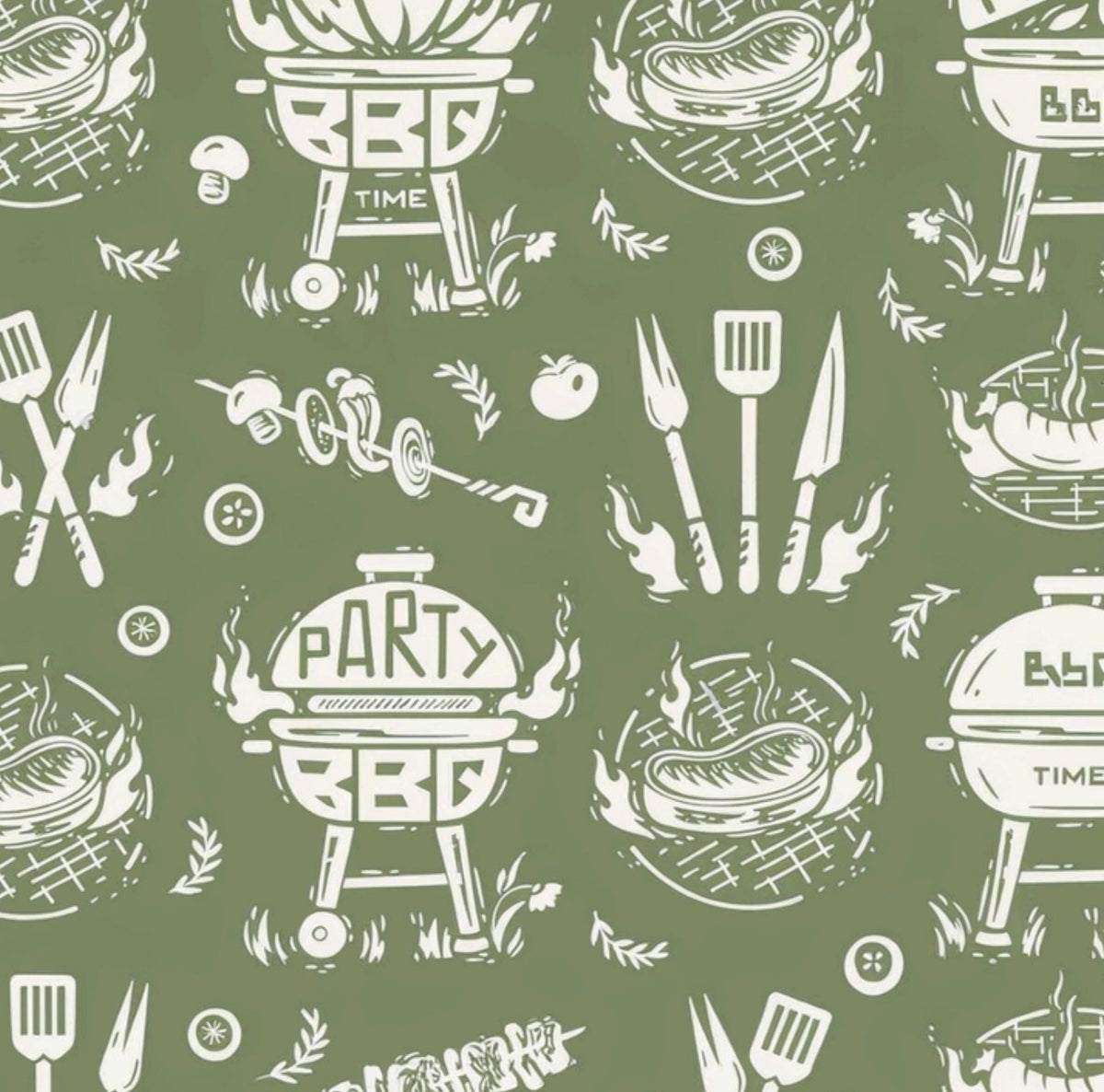 BBQ Blast Green Cocktail Napkin