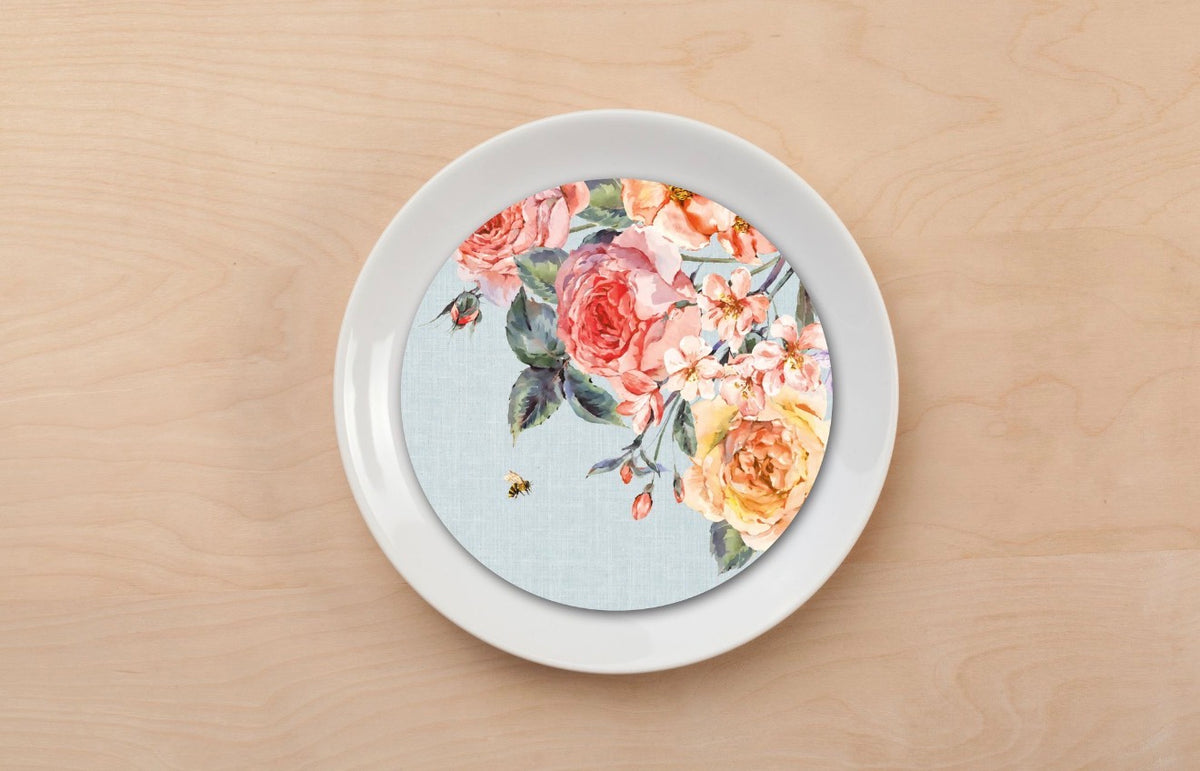 Trailing Bouquet Floral Plate Accent