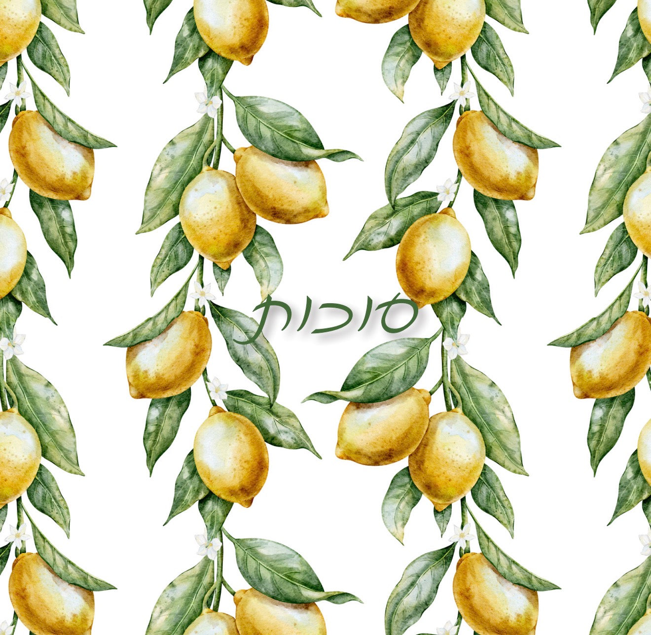 Citrus Branch Hebrew Cocktail Napkin