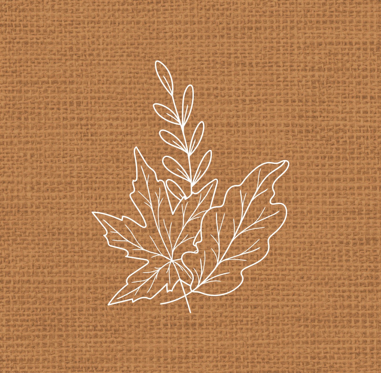 Tan Maple Leaf Cocktail Napkin